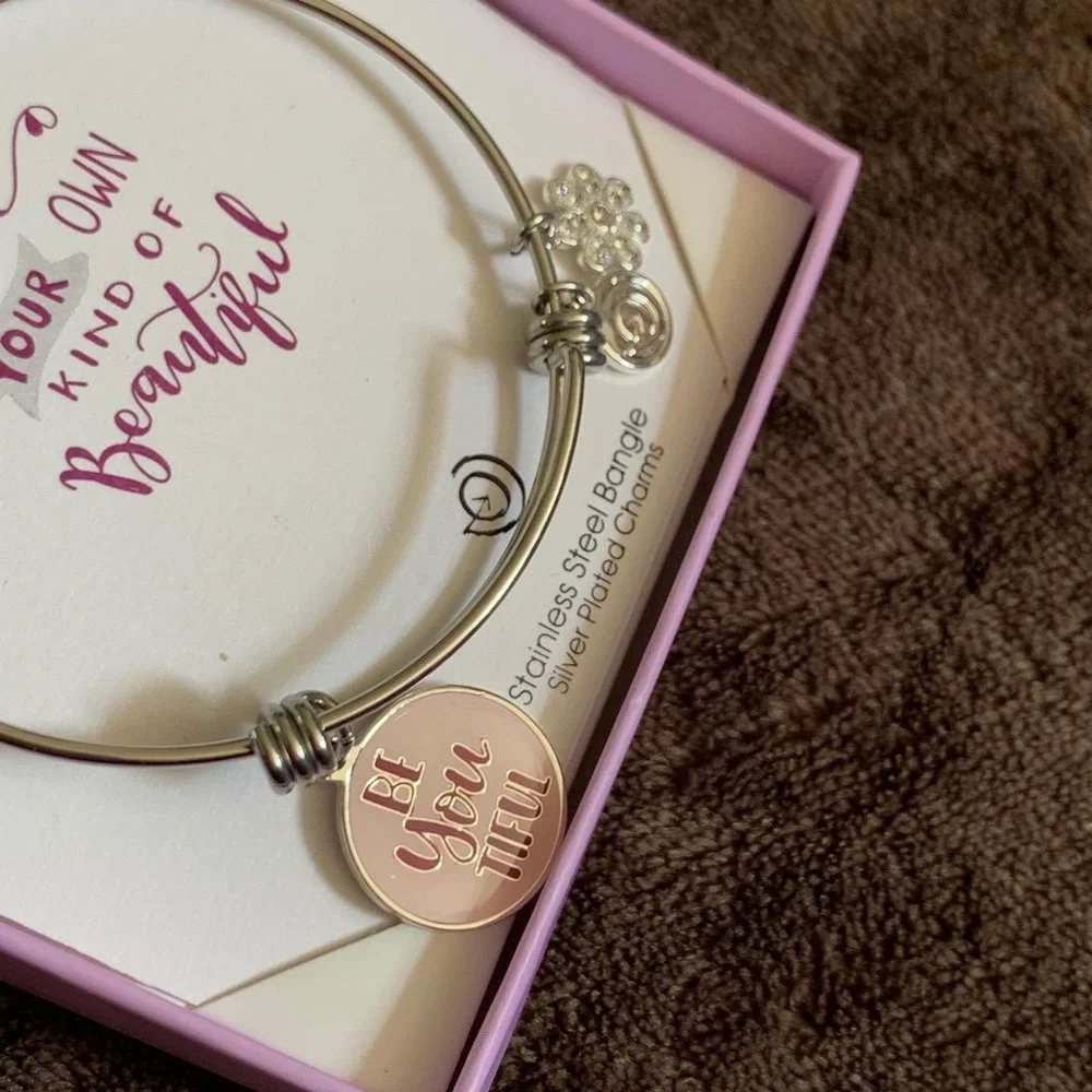 Love The Life Be Beautiful Silver Bangle